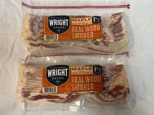 G. 2x 1.5lbs Thick Cut Real Wood Smoked Bacon