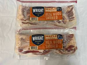 G. 2x 1.5lbs Thick Cut Real Wood Smoked Bacon