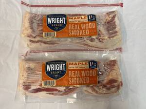 G. 2x 1.5lbs Thick Cut Real Wood Smoked Bacon