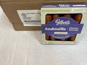 L. 10x 10oz Packages Gilberts Andouille Chicken Sausages&nbspBest Date 12292023