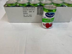 24x 7.5oz Cans Ocean Spray 100% Apple Juice Best by 09032023