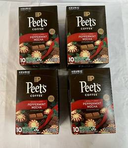 4x 10ct Kcups Peets Peppermint Mocha Coffee