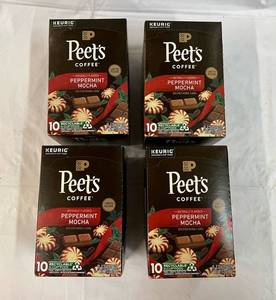 4x 10ct Kcups Peets Peppermint Mocha Coffee