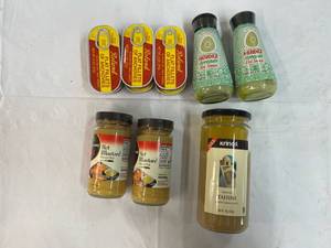 6 Flats Anchovies, 2 Jars Hot Mustard, 2 Jars Avocado Hot Sauce & 1 Jar Tahini
