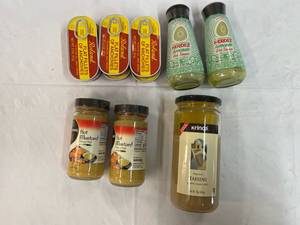 6 Flats Anchovies, 2 Jars Hot Mustard, 2 Jars Avocado Hot Sauce & 1 Jar Tahini