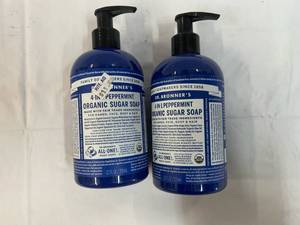 2x 12oz Dr. Bonners 4 in 1 Peppermint Organic Sugar Soap
