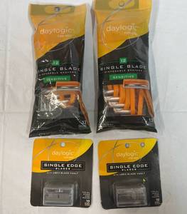 2x 12 Single Blade Disposable Razors & 2x 10 Single Edge Blades
