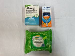 Allergy Pack-Alaway Eye Itch Relief, Zicam Nasal AllClear & Zyrtec Soothing Face Wipes