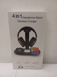 lot 40 image: NEW 4 IN 1 HEADPHONE STAND WIRELESS CHARGER