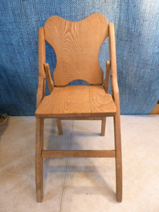Childs Oak Wood Folding Chair