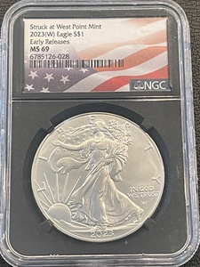 2023-W Silver Eagle NGC MS69 Early Release