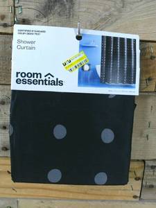 lot 23 image: Moon Microfiber Shower Curtain GrayBlack - Room Essentials