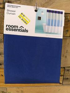 lot 61 image: Microfiber Colorblock Large Striped Shower Curtain - Room Essentials