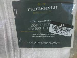 lot 63 image: Set of 2 Spa Plush Bath Towel - Threshold-White-30 x 56