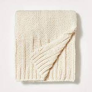 lot 79 image: Chunky Knit Throw Blanket - Threshold designed with Studio McGee-Cream
