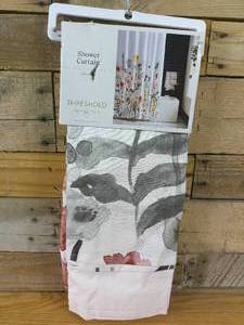 lot 64 image: Floral Wave Shower Curtain White - Threshold