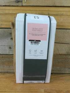 lot 53 image: Twin 300 Thread Count Ultra Soft Flat Sheet Brown - Threshold