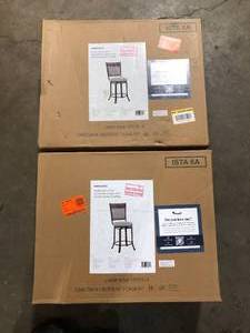Lot of 2 Powell Company Franklin Rustic Umber and Pewter Swivel 24 in. Counter Stool  Customer Returns See Pictures