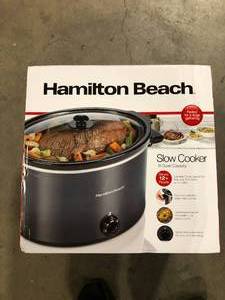 Hamilton Beach 10 Qt. Black Slow Cooker with Folding Handles   Customer Returns See Pictures