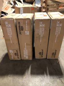Gymax Swivel Bar Stool 38 in. High Back Wood Counter Height Leather Padded Dining Kitchen Chair (Set of 4) Customer Returns See Pictures