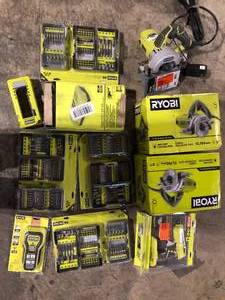 Lot of Assorted Ryobi Power Tools and Hardware   Various Models and Conditions Customer Returns See Pictures
