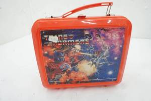 lot 10 image: Vintage Plastic Lunch Box Transformers with Thermos