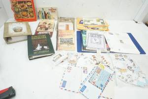lot 16 image: Variety of Cookbooks & Senior Stateman World Stamp Album