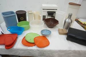 lot 28 image: Plastic Tupperware Kitchenware, Mr. Coffee Pot