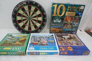 lot 30 image: Variety of Puzzles, Dart Board