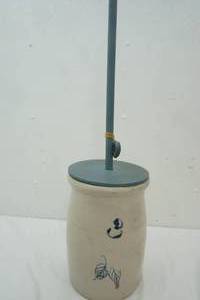 lot 222 image: Vintage Stoneware Butter Churn No.3