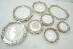 lot 131 image: J&G Meakin Plates, saucers, 2 bowls (not a full set)