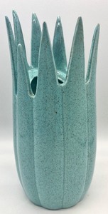 lot 21 image: RED WING POTTERY Blue Spiked Vase - Charles Murphy - Circa 1955 - M1481