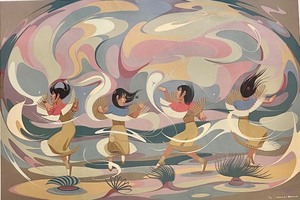 lot 30 image: OSCAR HOWE Print - Children at Play - LE 1541000 - 1988
