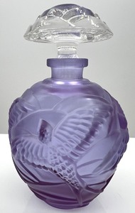 lot 81 image: FK - GERMANY Art Glass Lavender Perfume Bottle with Original Sticker