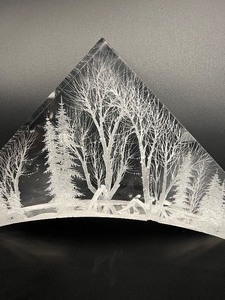 lot 44 image: FRANK ALBRECHT Lucite Carved Forest 1993