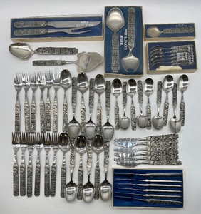 lot 6 image: KONGE tinn Pewter Flatware from Norway - ROYAL PEWTER