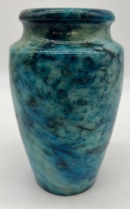 lot 45 image: Vintage Blue Marble Stone Vase
