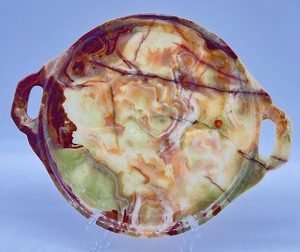 lot 114 image: Natural ONYX Stone Tray with Handles