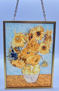 lot 115 image: GLASS MASTERS Vincent Van Gogh Sunflowers Hanging Window Sun Catcher