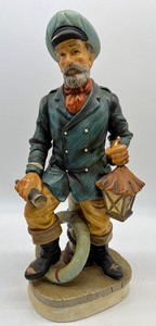 lot 173 image: Vintage Ceramic Sea Captain Sailor with Lantern