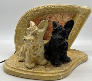 lot 176 image: Vintage L M FIELACK TV Console Lamp with Scotty Dogs