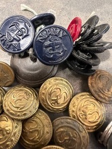 lot 296 image: Vintage Navy Buttons and More