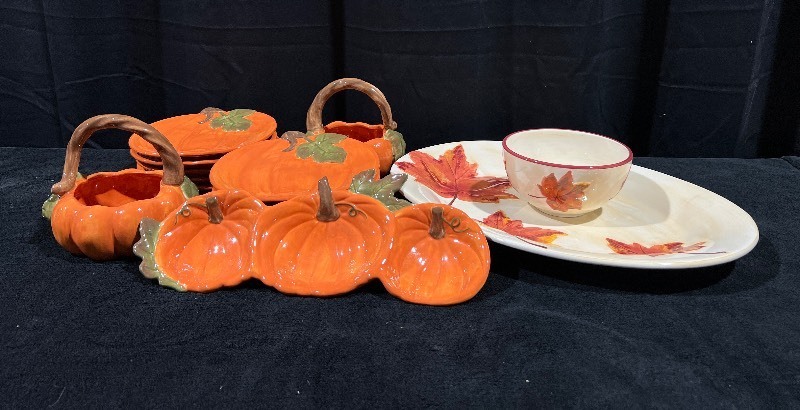 lot 1506 image: Fall Themed Dinnerware