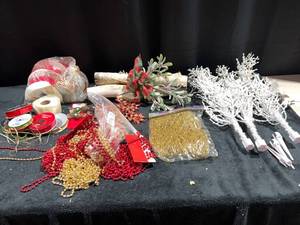 lot 1481 image: VARIOUS CHRISTMAS DECOR, LIGHTS ON TREES WORK