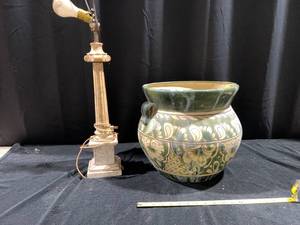 lot 1665 image: LAMP AND PLANTER