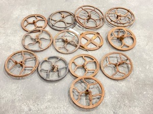 lot 420 image: Antique Machine Wheels
