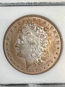 1878 US MORGAN SILVER DOLLAR PCI EF45