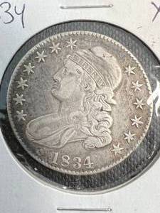 1834 US BUST HALF DOLLAR XF