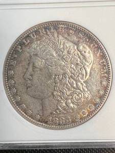 1883-S US MORGAN SILVER DOLLAR ANACS AU50