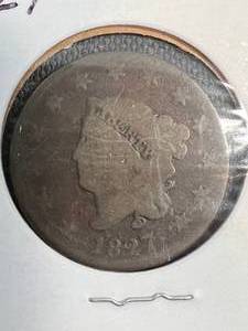 1827 US LIBERTY HEAD LARGE CENT